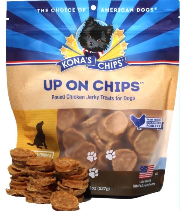 Up On Chips round chicken jerky pieces for dogs