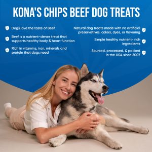 A picture of the benefits of this beef jerky treat for dogs, tasty, and nutritious